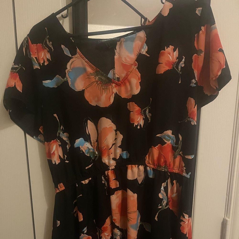 Forever 21 Plus 1X Summer dress -black and pink